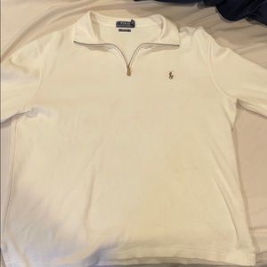 White polo quarter zip